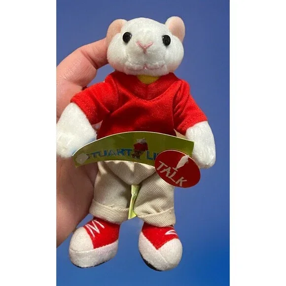 Rare Vintage Stuart Little Mouse Zipper Pull Plush Works Talks NWT Child Toy - Picture 4 of 10